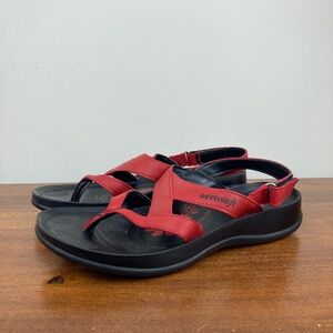 Aerosoft Women’s Sandals Thong Size 41 US 10.5 Red Original Comfort Slingback.